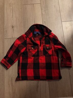 Kids Red & Black Buffalo Plaid Pullover Shirt